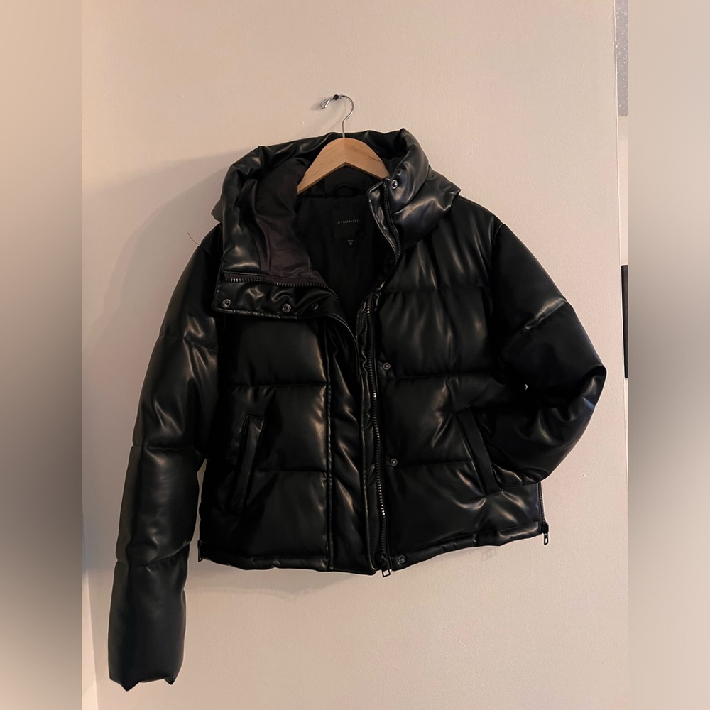 BNWOT Dynamite leather puffer jacket